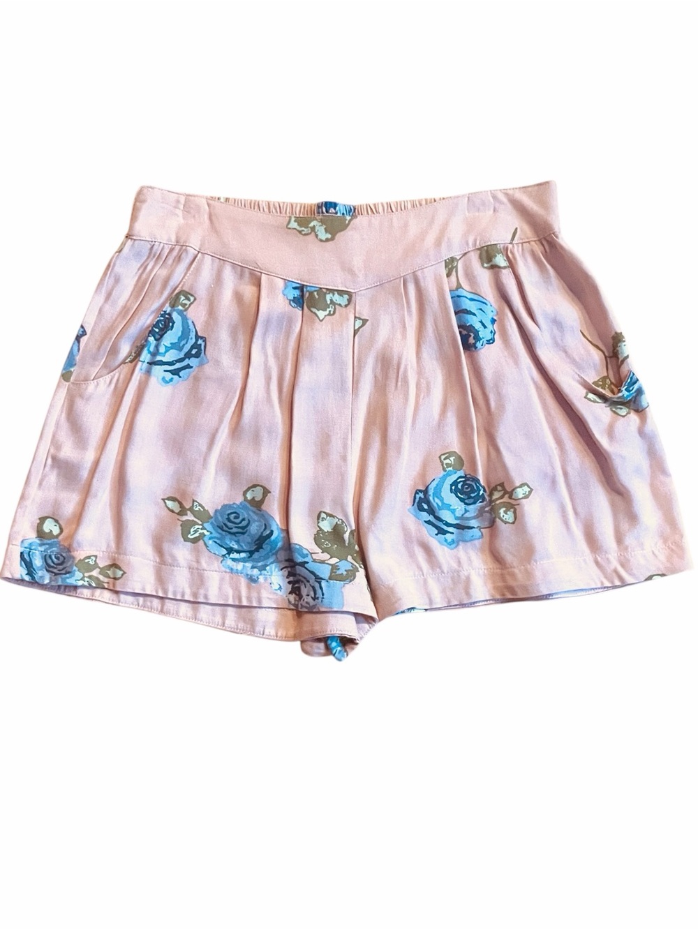 Forever 21 Peach Rose Pink Floral Pattern Shorts Sz M NWOT